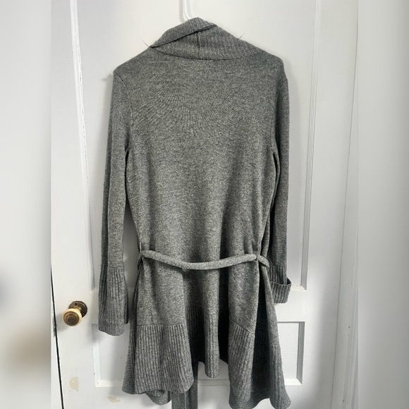 R I Label Cashmere Wool Ribbed Open Front Longline Duster Cardigan Size L $378 - Picture 4 of 4